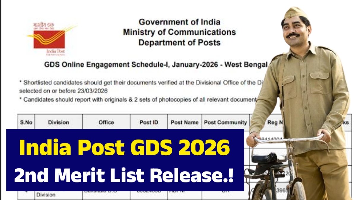 India Post GDS 2nd Merit List 2026
